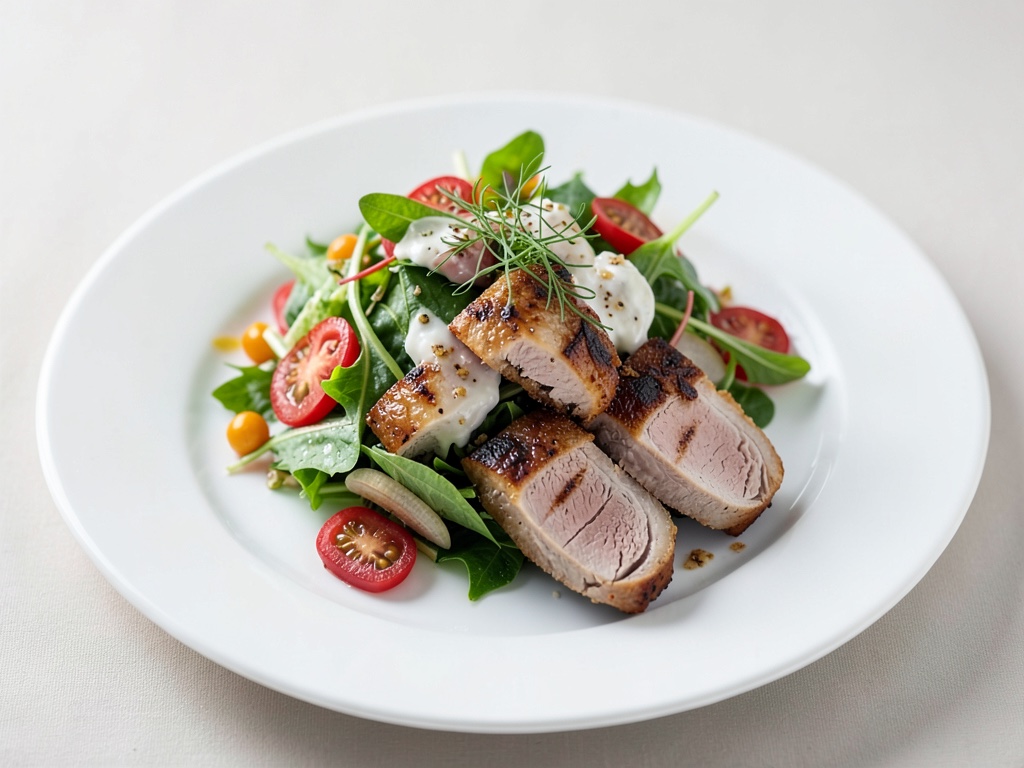 Salade d'été fraîche avec dinde grillée