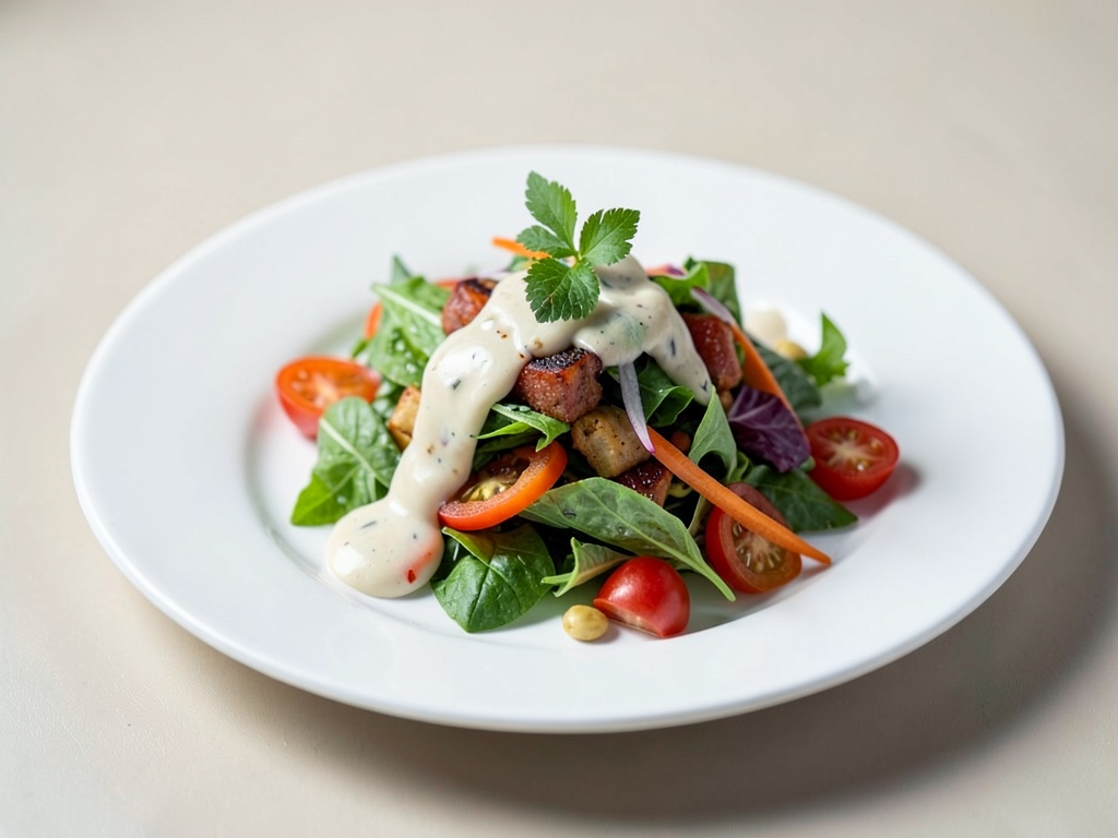 Ensalada fresca de verano con aderezo