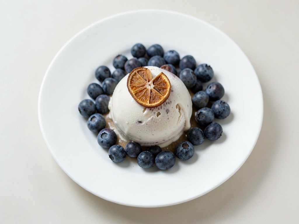 Cremiges Sorbet aus blauen Trauben