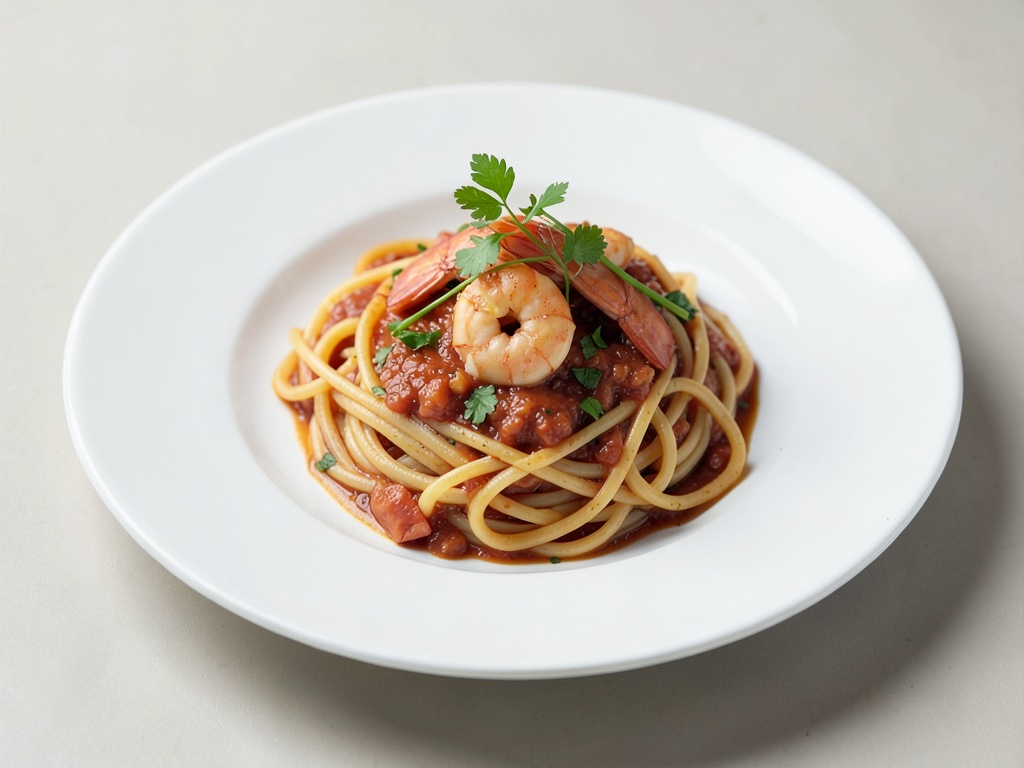 Garnelen-Spaghetti im Papierpäckchen