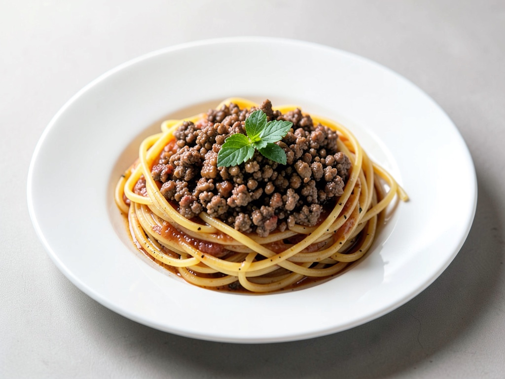 Klassische Spaghetti mit würziger Hackfleischsoße