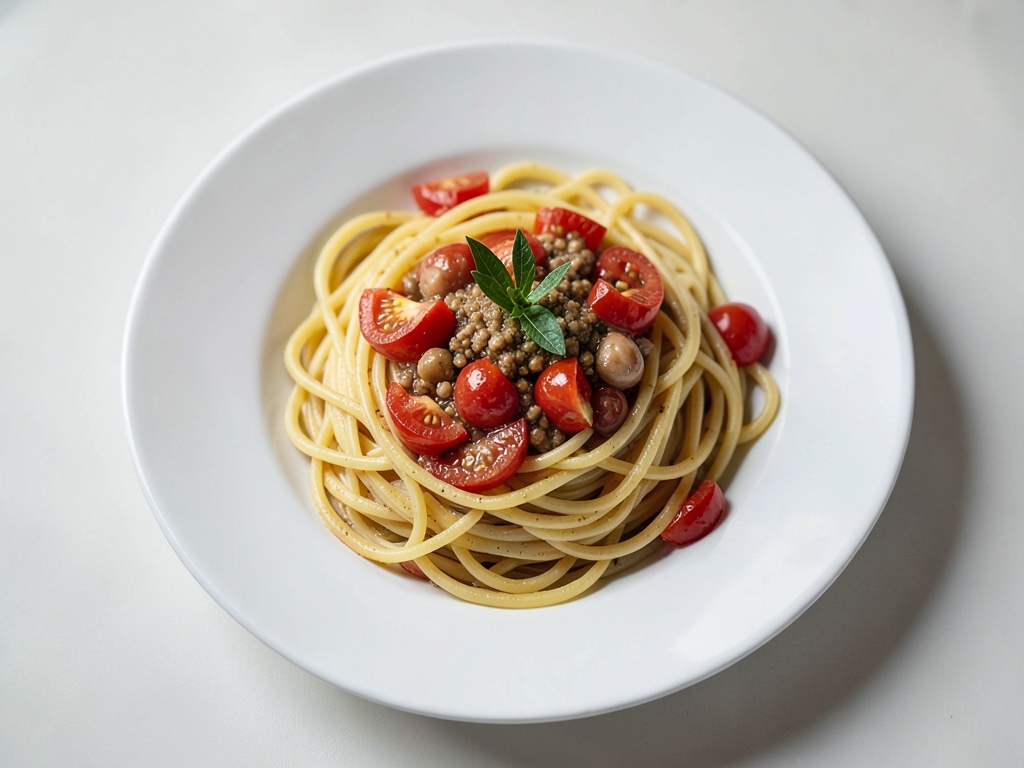 Spaghetti mit Knoblauch und Tomaten