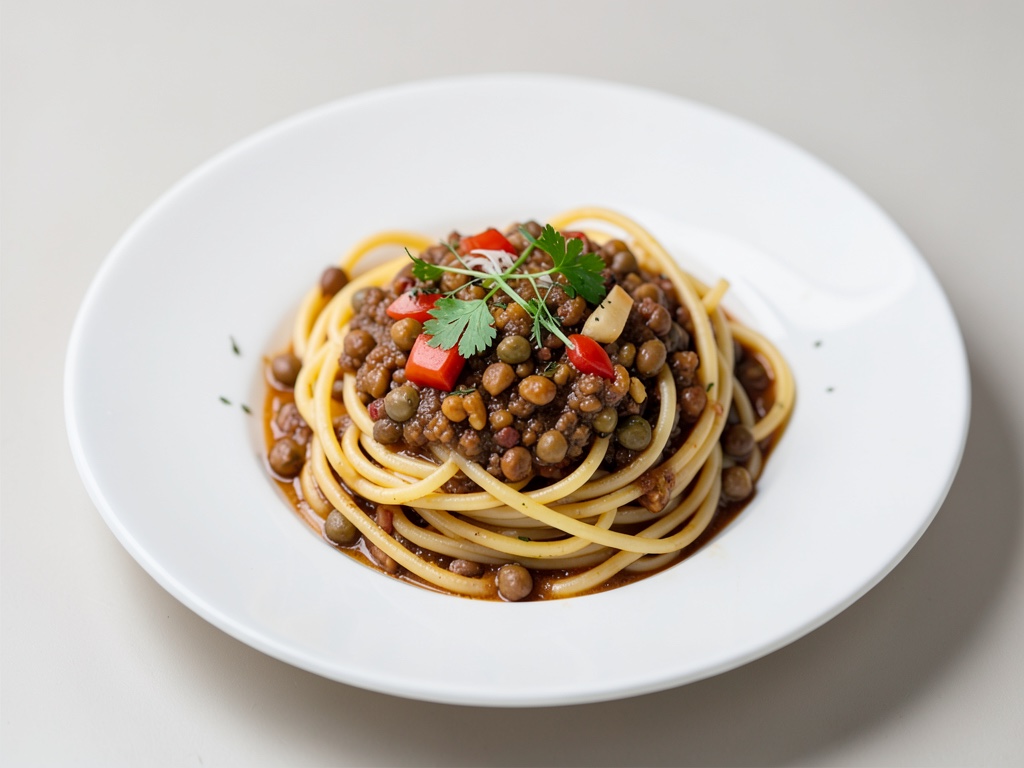 Spaghetti mit Linsen-Bolognese