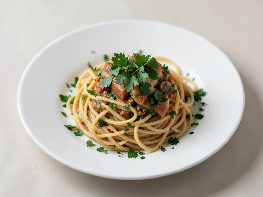 Spaghetti mit Petersilie