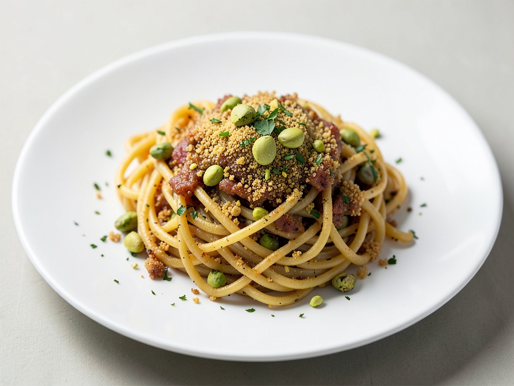 Knusprige Spaghetti mit Pistazien