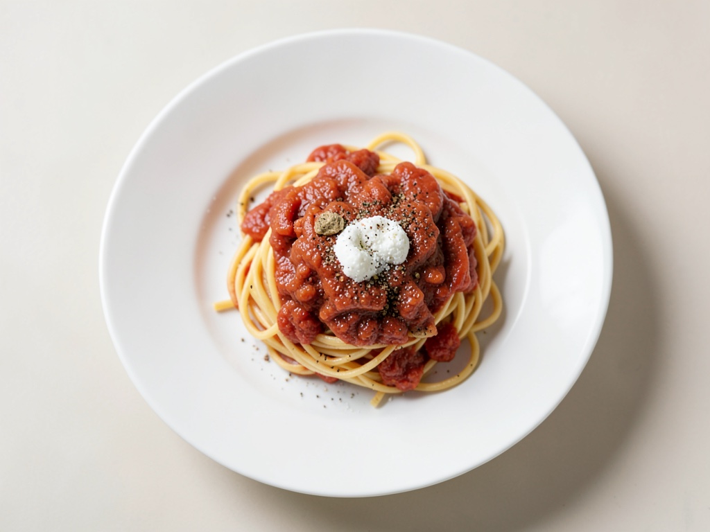Spaghetti mit cremiger Tomatensoße und Tomatenmark-Soße