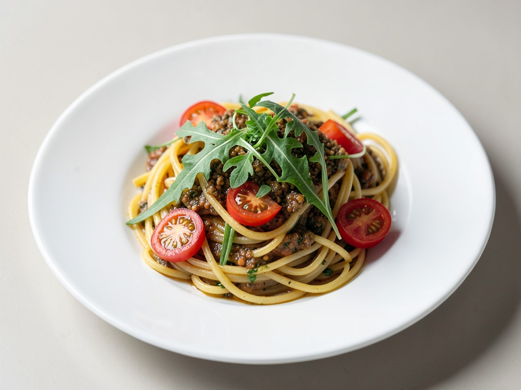Spaghetti mit frischer Tomaten-Rucola-Sauce