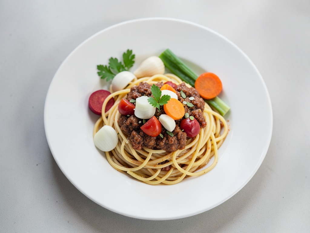 Spaghetti mit cremiger Soja-Bolognese