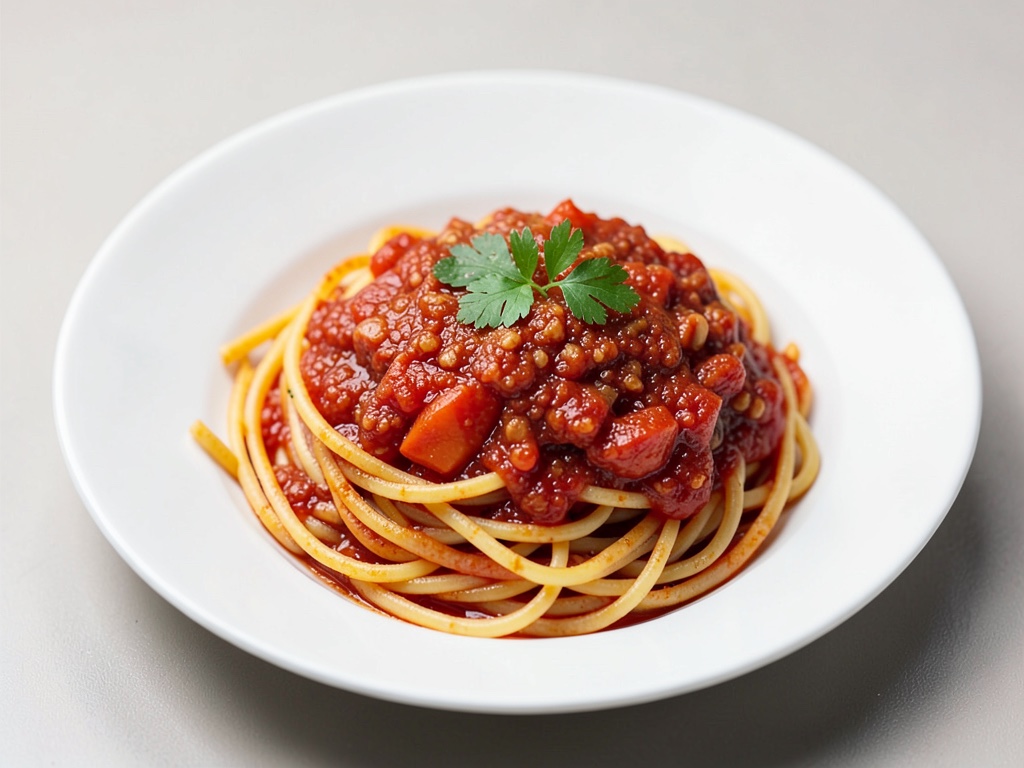Würzige Spaghetti mit Tomatensoße