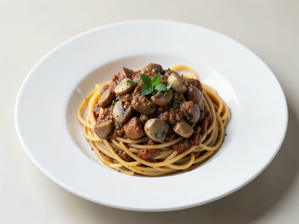 Spaghetti mit Pilz-Bolognese