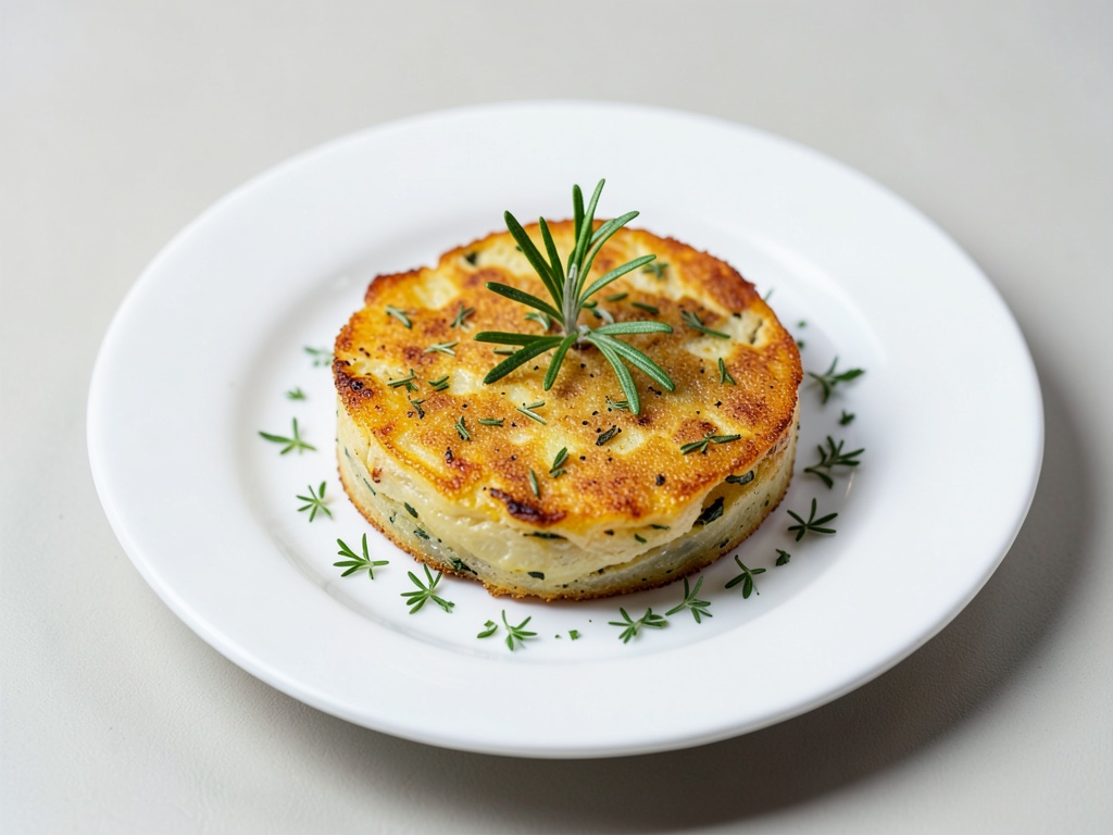 Crocante torta di patate spagnola al rosmarino