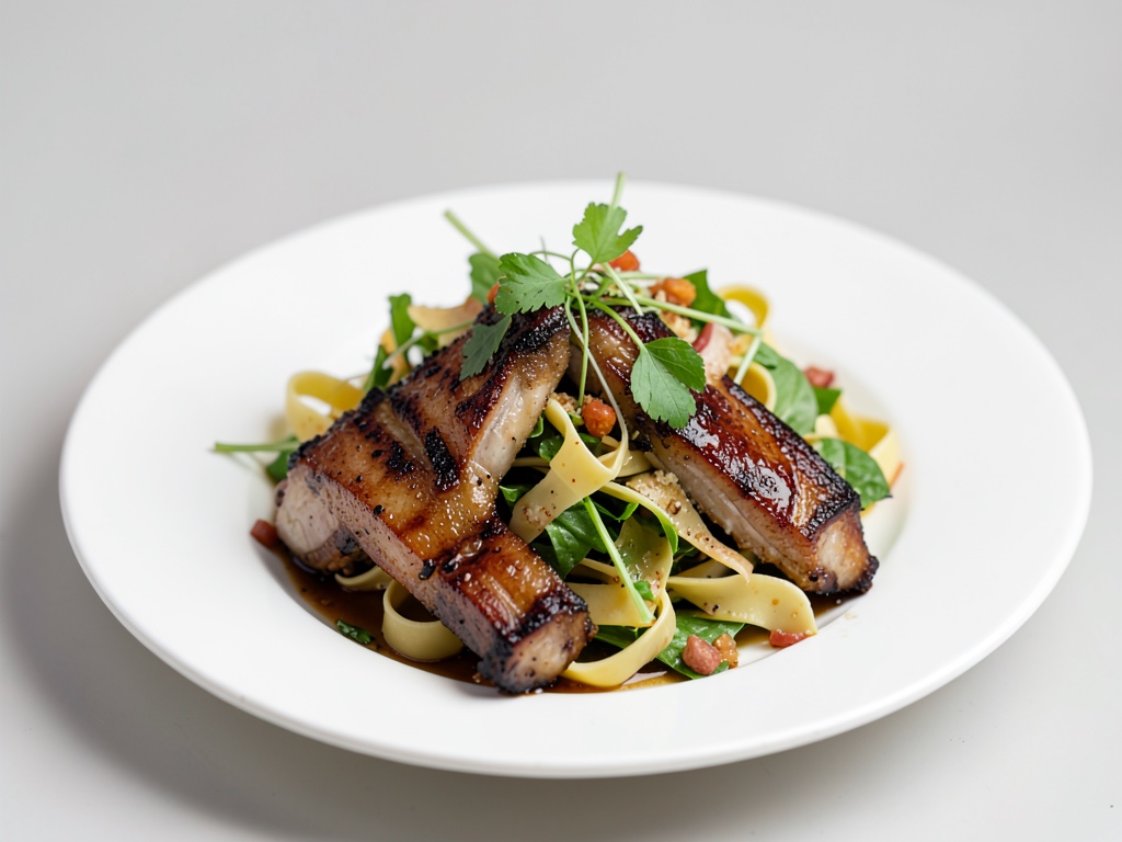 Grillierte Spareribs mit frischem Nudelsalat