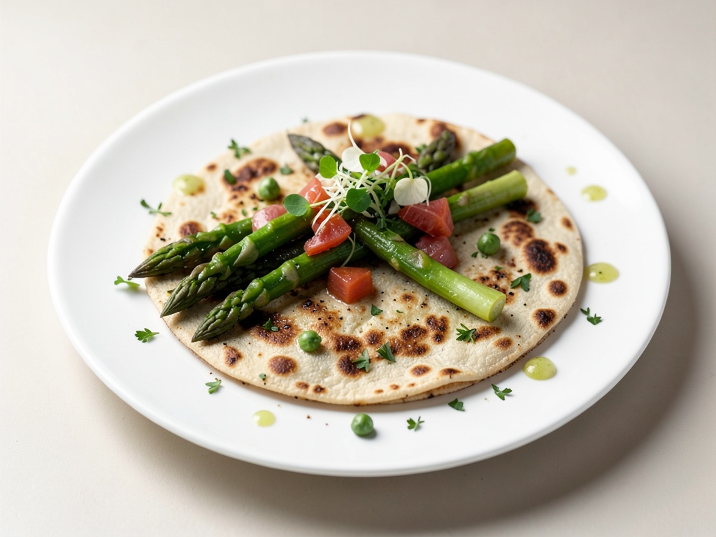 Focaccia con asparagi e aglio orsino