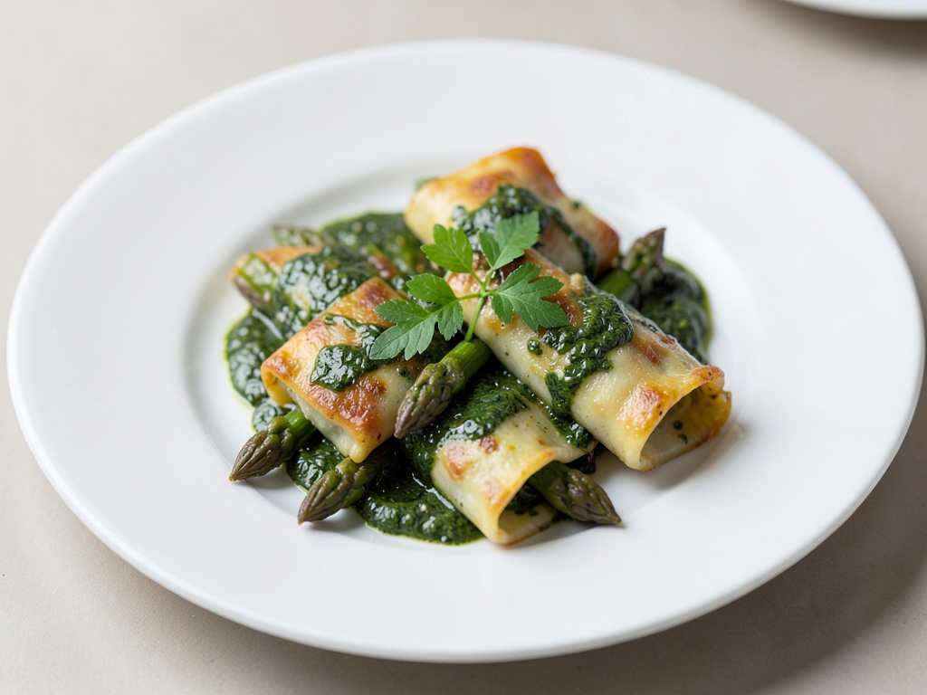 Cannelloni di asparagi con spinaci