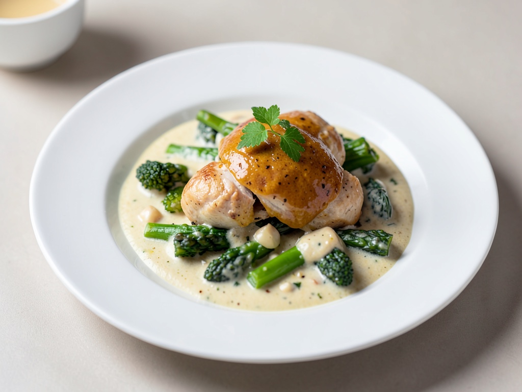 Curry cremoso di asparagi e cocco con pollo