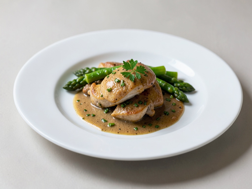 Fricassée de poulet aux asperges vertes