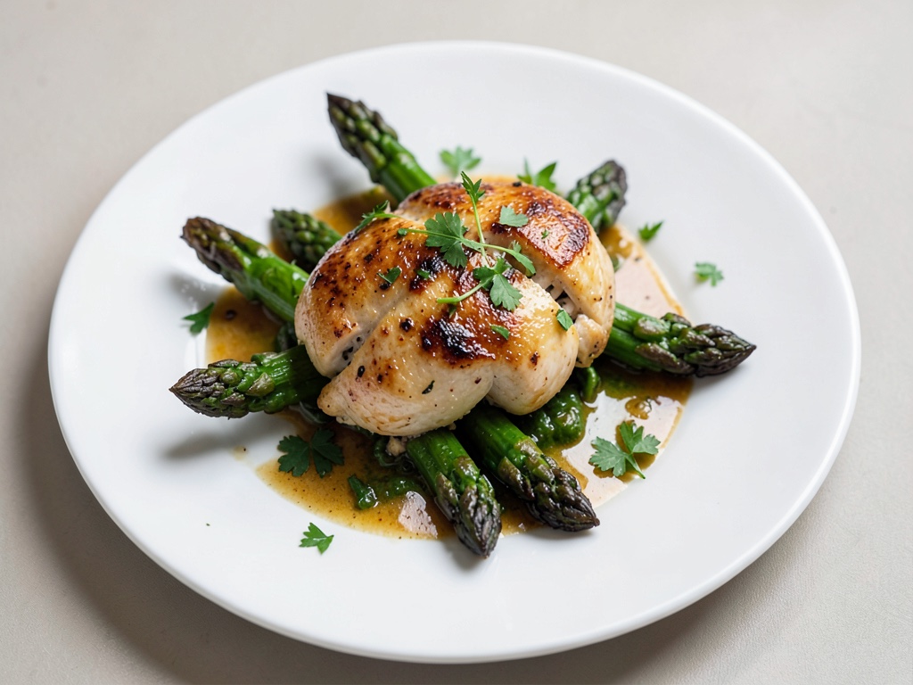 Pollo con asparagi in padella