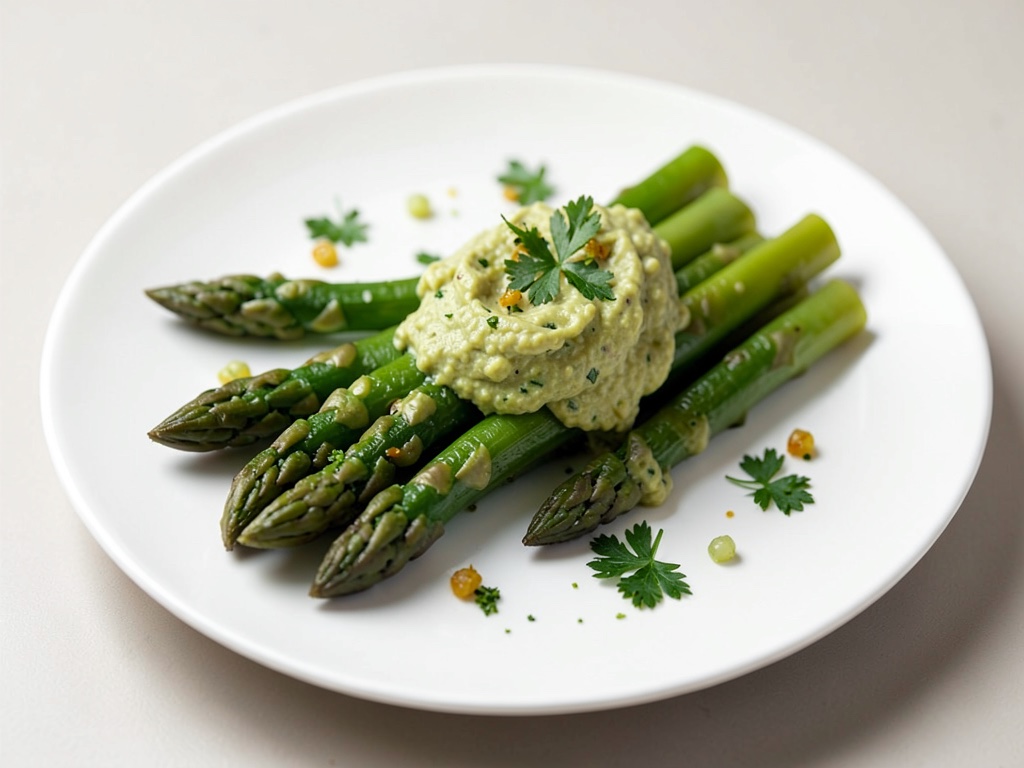 Asparago verde con crema di avocado