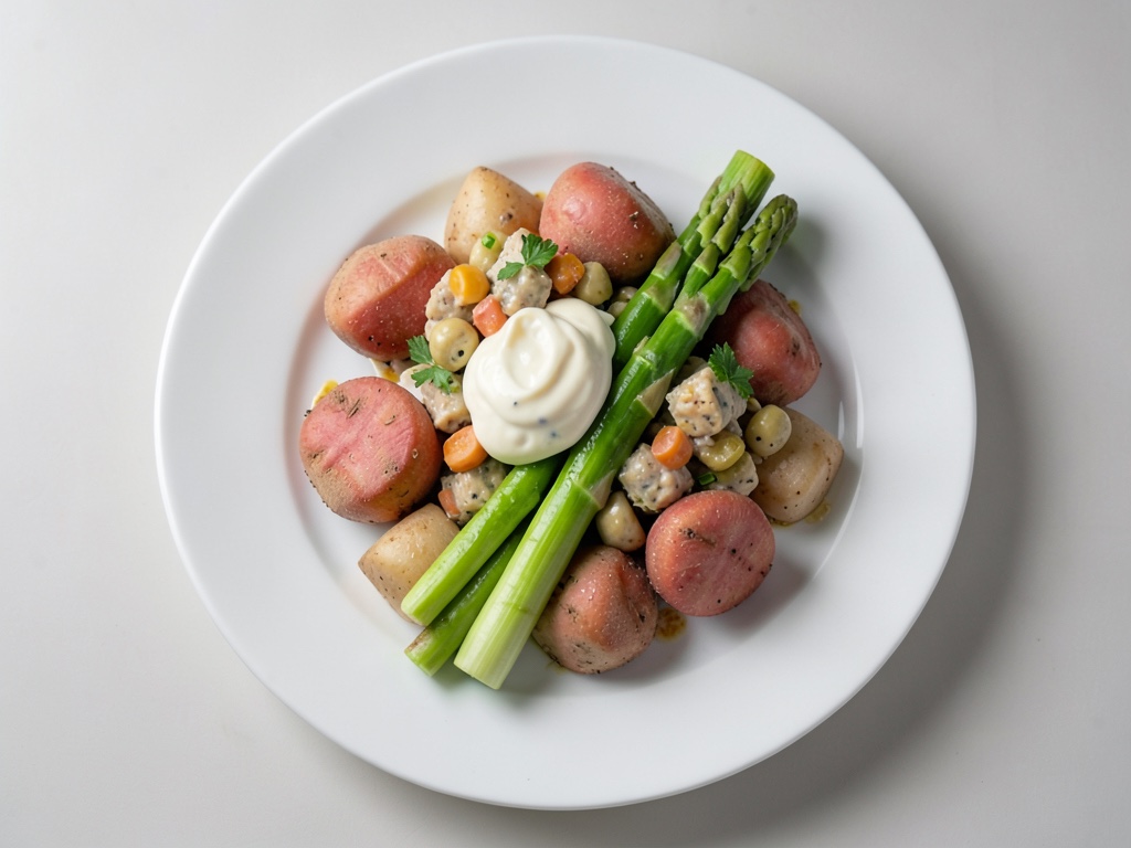 Asparago con insalata di patate