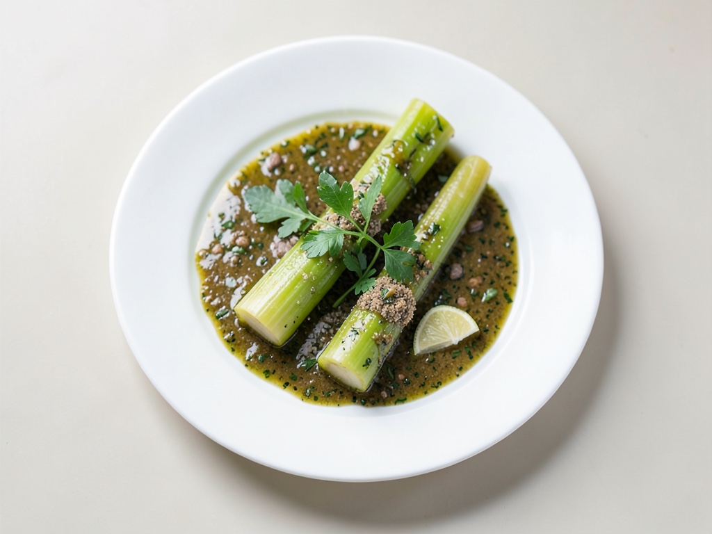 Asparago verde con salsa alle erbe fresche