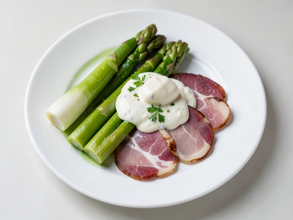 Asparago con prosciutto e yogurt