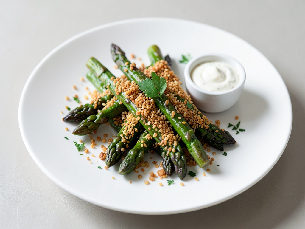Asparago croccante con crosta di sesamo e yogurt