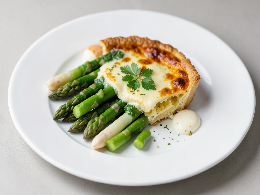 Quiche aux asperges vertes et blanches