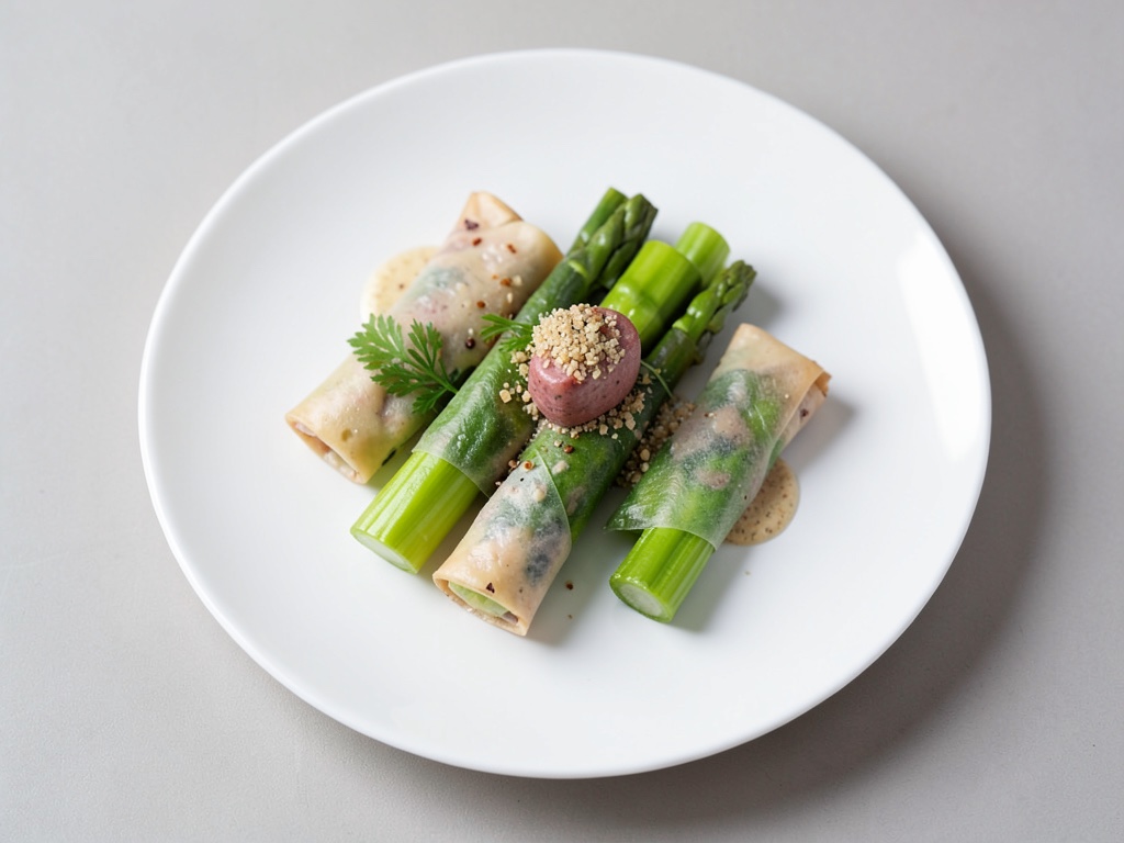 Wraps di asparagi in carta di riso