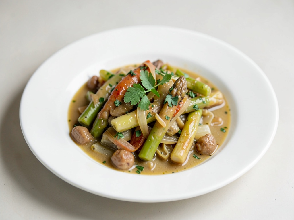Leggero stufato di asparagi e finocchi