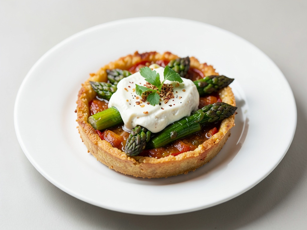 Torta croccante di asparagi con formaggio di capra