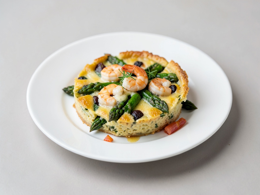Torta di asparagi con gamberi