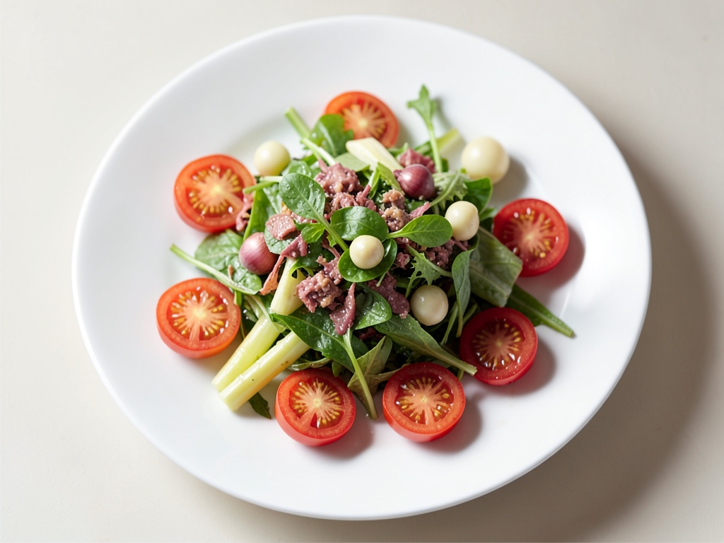 Ensalada crujiente de espárragos con pan cracker tostado