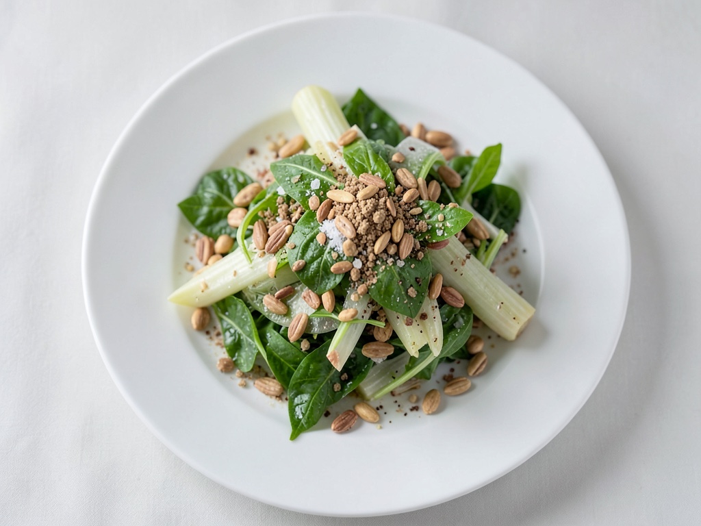 Salade fraîche aux asperges et germes de lentilles