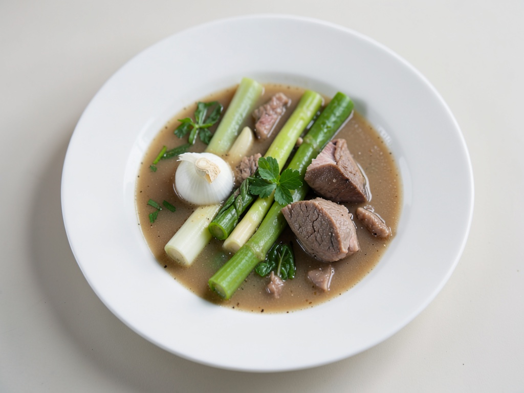 Zuppa cremosa di asparagi con tocco di pesto
