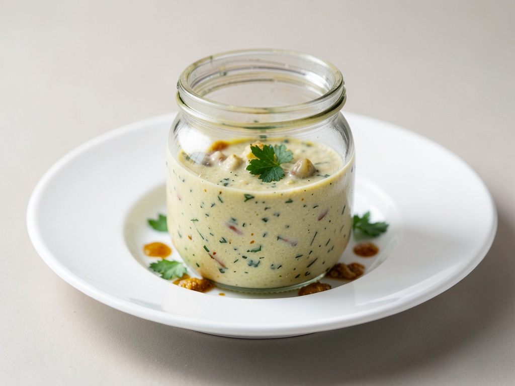 Zuppa cremosa di asparagi nel bicchiere