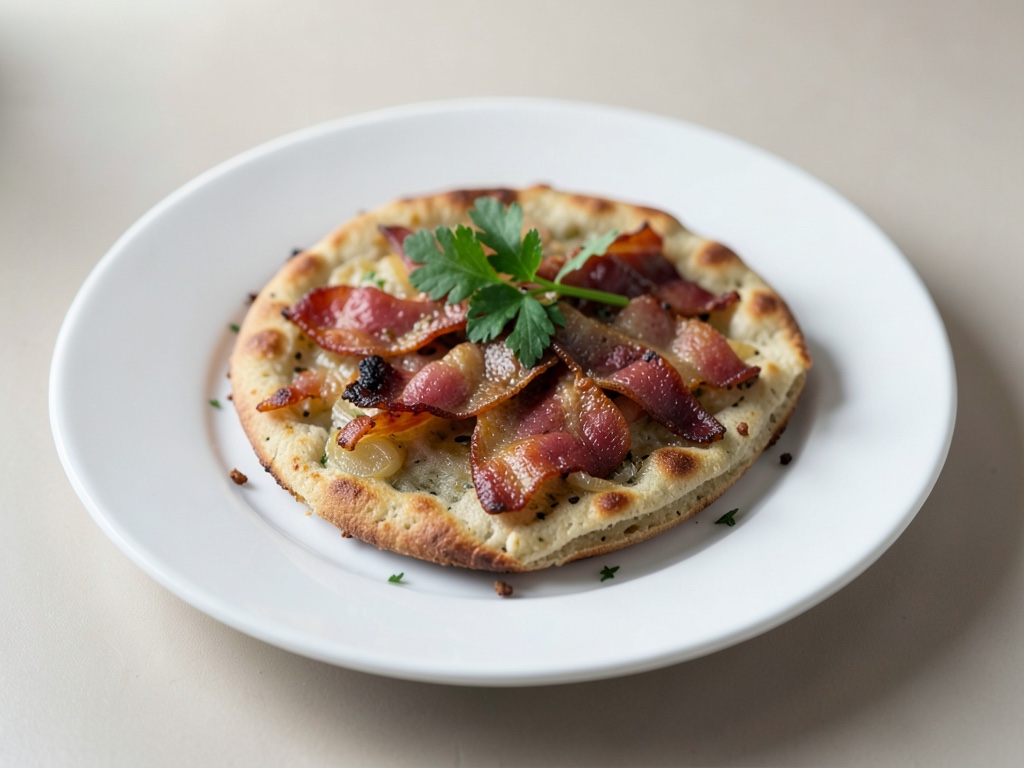 Gâteau croustillant au bacon et aux oignons