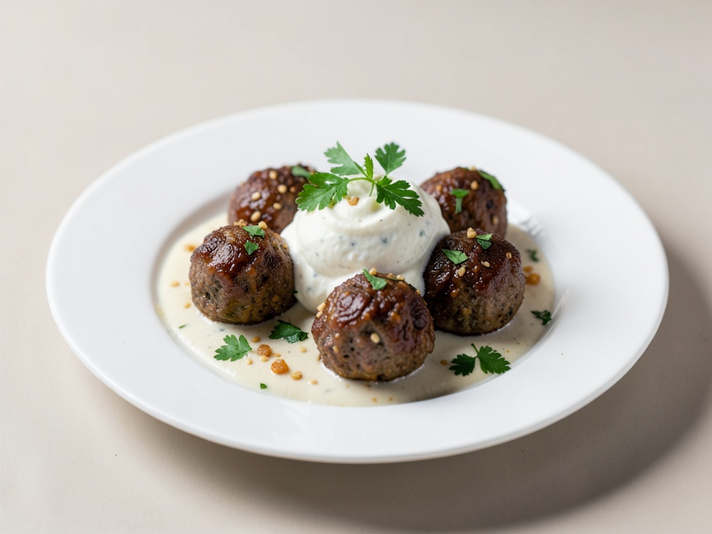 Polpette di carne con yogurt dip