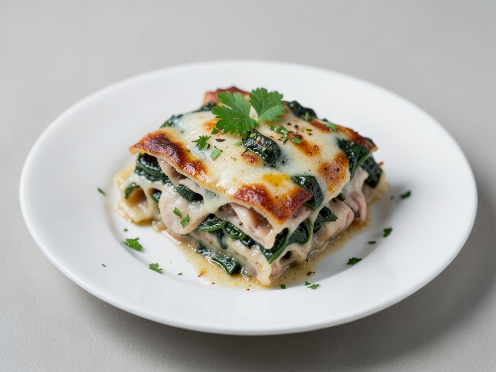 Lasagne mit Hähnchen und Spinat