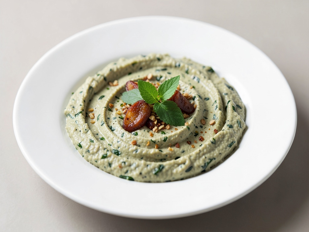 Hummus cremoso de espinaca