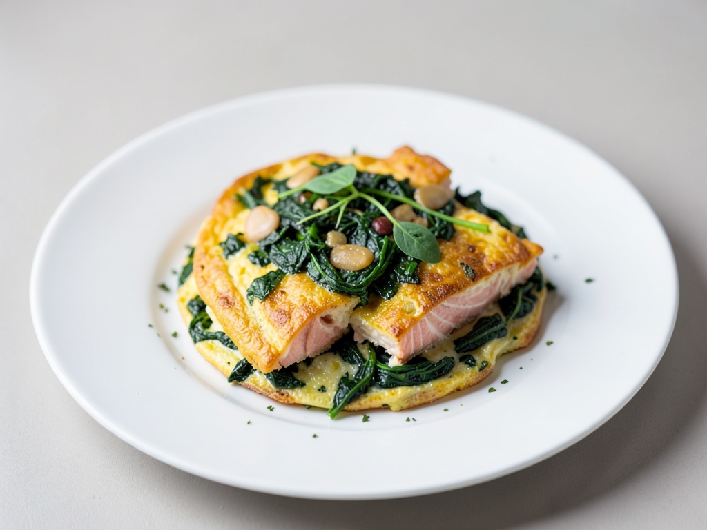 Tortilla de salmón y espinacas con queso