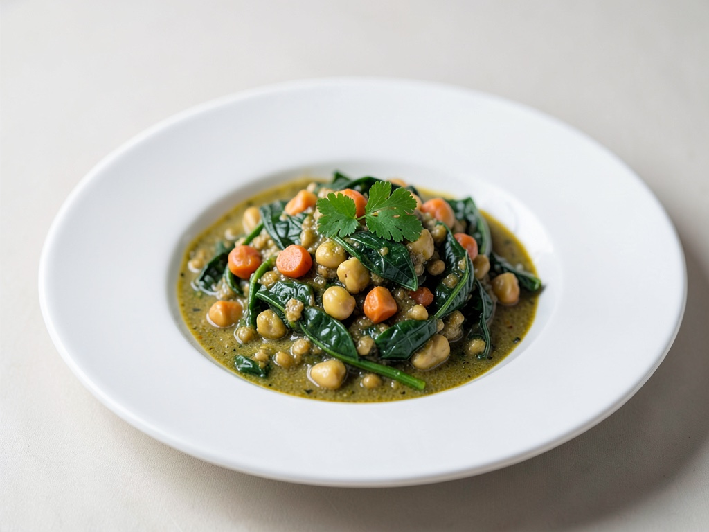 Stufato di spinaci e ceci all'indiana