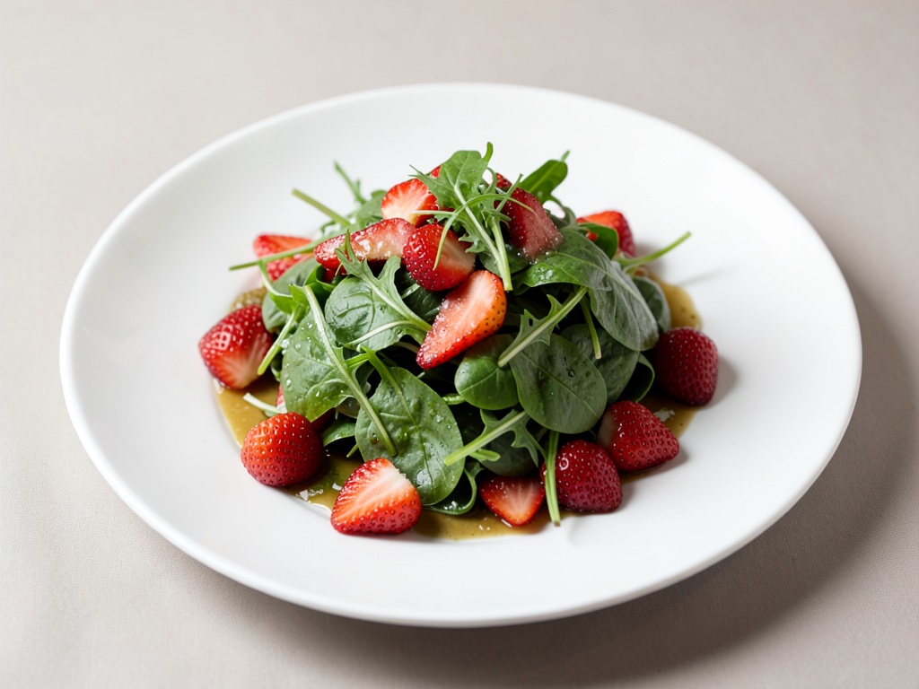Insalata fruttata di spinaci, rucola e fragole