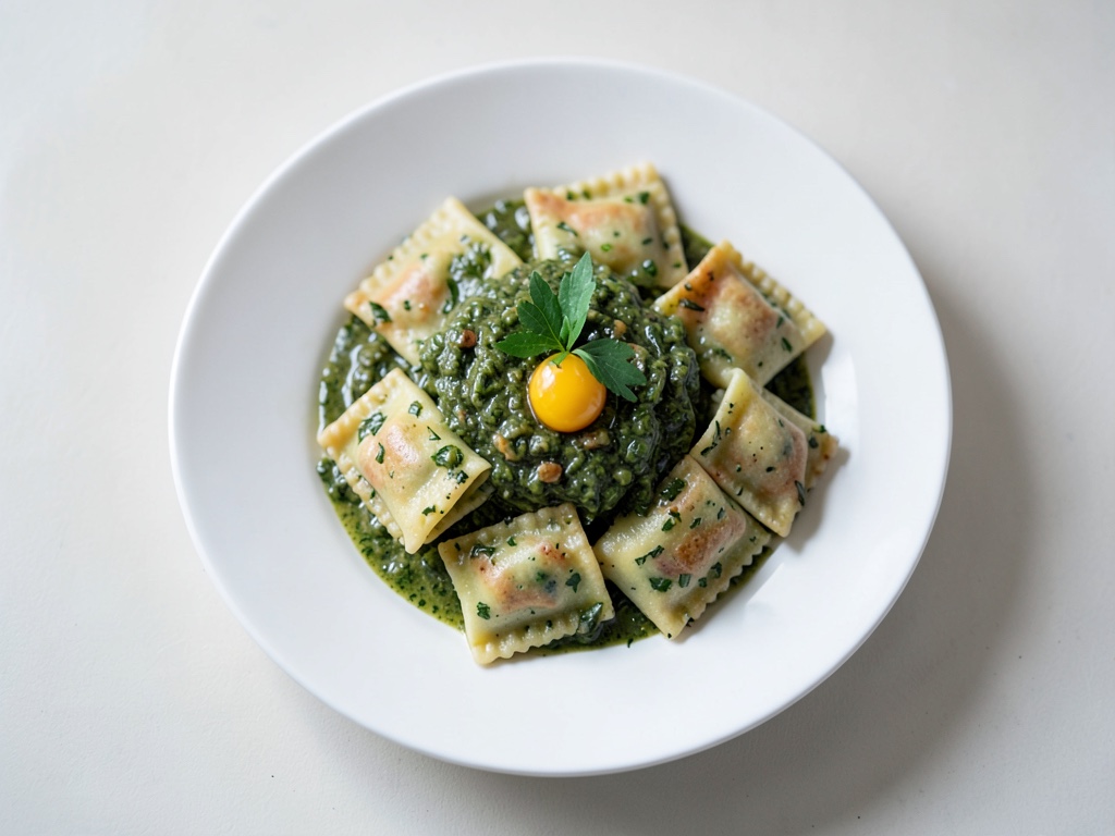 Ravioli de espinacas caseros con mantequilla de salvia