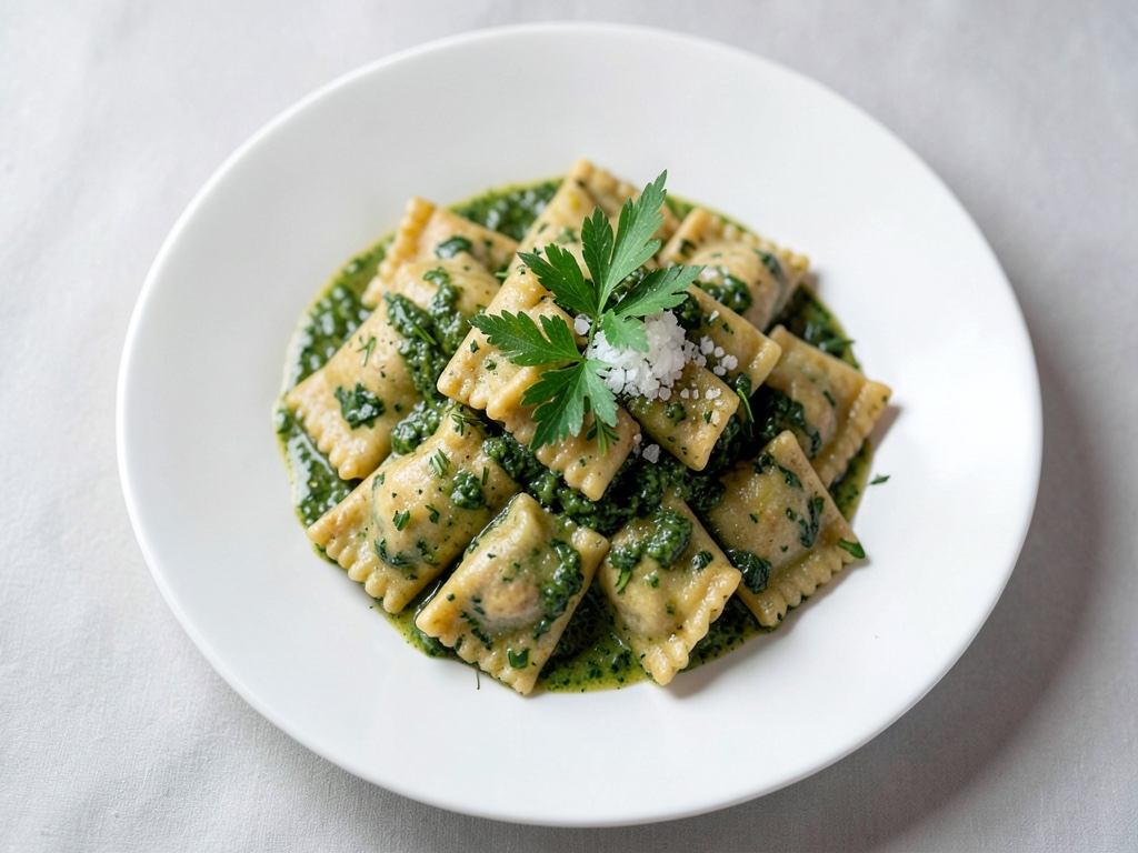 Ravioli di spinaci fatti in casa al burro e salvia