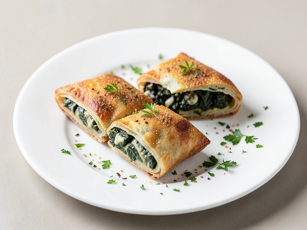 Tasche di spinaci croccanti alla sfoglia