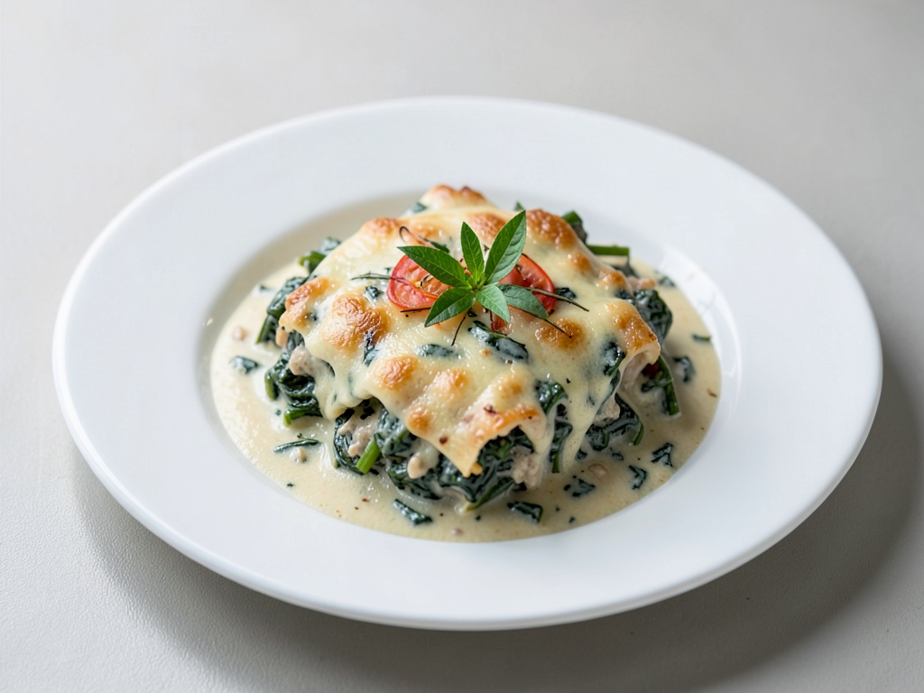 Gratin cremoso agli spinaci a bagnomaria