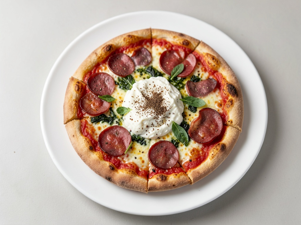 Pizza croccante con roastbeef e spinaci