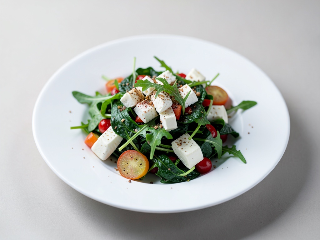 Insalata fruttata di spinaci e rucola con mozzarella