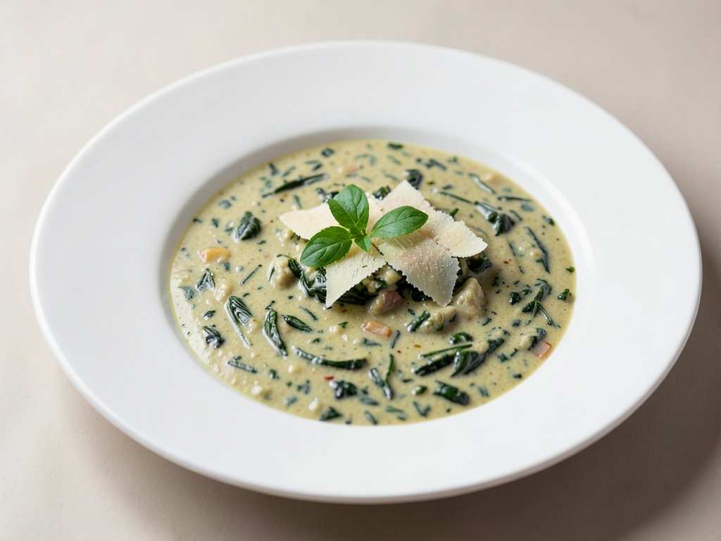 Zuppa cremosa di spinaci con Parmigiano