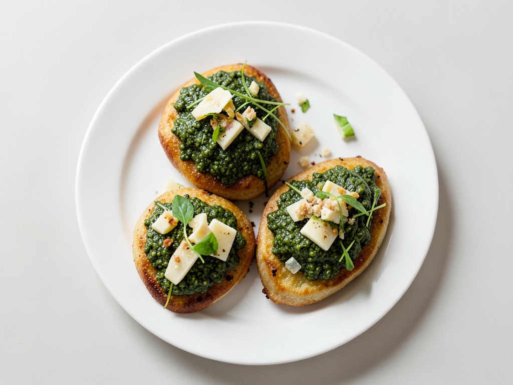 Waffle di spinaci con condimento agli asparagi
